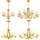 Axyaa Crystal Golden Pendant Lights - Modern Minimalist American Light Luxury Fixtures