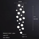 Axyaa Cobblestone Ceiling Chandelier Hanging Light Fixture for Villa Hotel Loft Stair Lighting