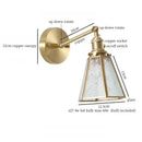 Axyaa Vintage Copper Hexagonal Glass LED Wall Lamp with Pull Chain Switch