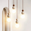 Axyaa Yellow Travertine Stone LED Pendant Light for Living Room & Kitchen
