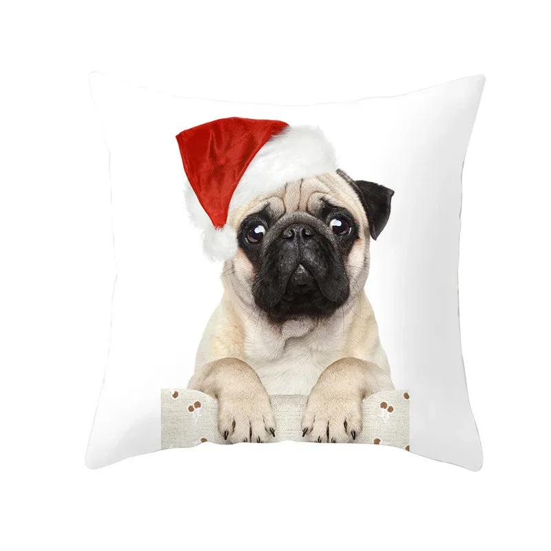 Axyaa Christmas Hat Pet Printed Cushion Cover 45x45cm