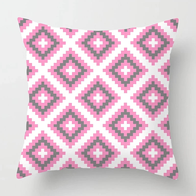 Axyaa Nordic Pink Sweet Home Sofa Cushion Cover, Cozy Living Room Decor