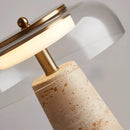 Axyaa Yellow Travertine Glass Table Lamp - Luxury Minimalist Bedroom Desk Light