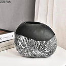 Axyaa Ceramic Abstract Art Floral Vase Set