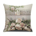 Axyaa Pastoral Floral Cushion Cover: Elegant Linen Home Decor for Sofa, Square Flower Pillow