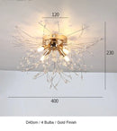 Axyaa Modern Silver Crystal Chandelier LED Pendant Lamp for Dining Room