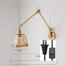 Axyaa Ceramic Copper LED Wall Lamp with Adjustable Long Arm Swivel Lighting