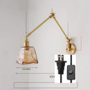 Axyaa Ceramic Copper LED Wall Lamp with Adjustable Long Arm Swing