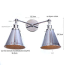 Axyaa Loft Plug-in LED Wall Lamps 2 Heads Silver Vintage Lighting