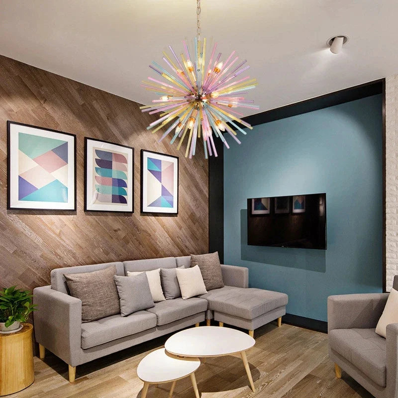 Axyaa Colorful Dandelion Ceiling Lamps: Modern, Personalized, Fashionable Chandelier for Kids' Room