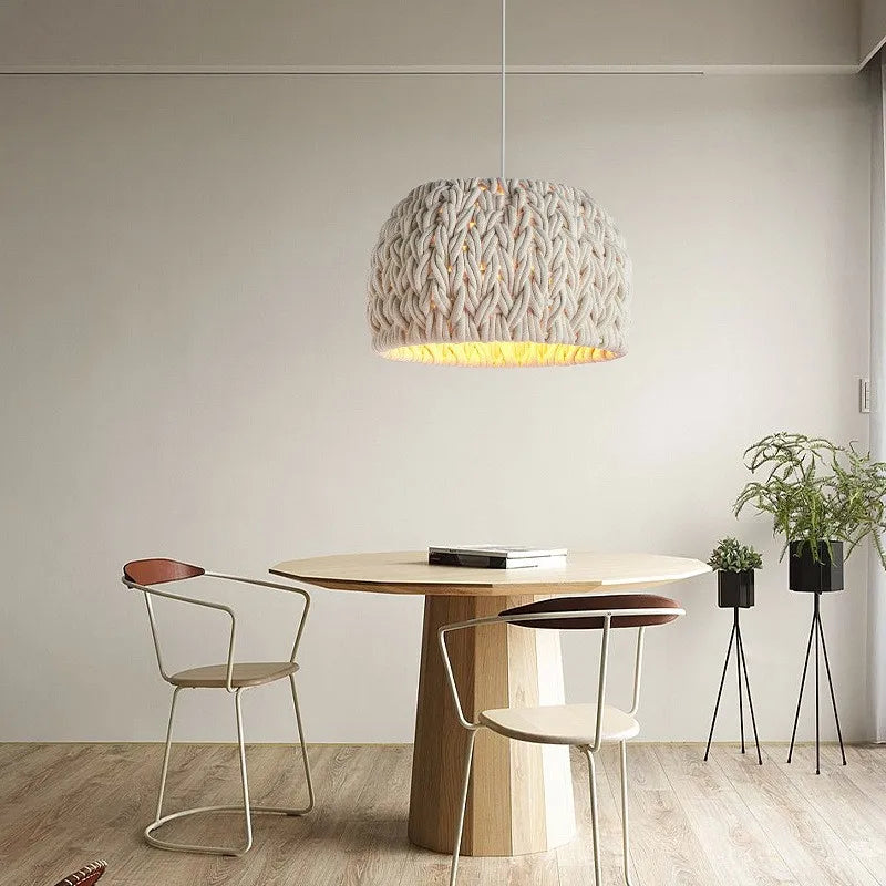 Axyaa Knited Rope LED Pendant Lights - Nordic Minimalism Dining Room Fixtures
