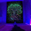 Axyaa Black Light Tapestry for UV Reactive Psychedelic Vibe
