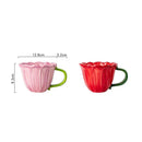 Axyaa Delicate Flower Camellia Coffee Mug Large Capacity Breakfast Cup