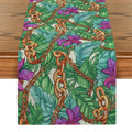 Axyaa Tropical Palm Leaf Flower Chain Table Runner