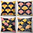 Axyaa Maple Leaf Checkered Printed Sofa Pillow Cover Set, 17.7" x 17.7", Home Decor
