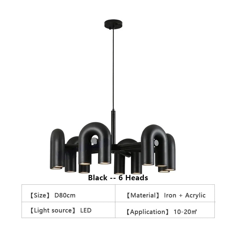 Axyaa Nordic LED Pendant Lamp Circle Ring Metal Light for Home Decor