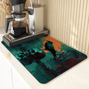 Axyaa Halloween Skeletons Kitchen Drying Mat
