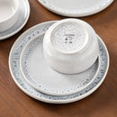 Axyaa Snow Stoneware Dinner Set 18/36 Pieces, Reactive Glaze Plates and Bowls