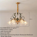Axyaa Retro Glass Chandelier | Luxury Transparent Pendant Lamp for Home, Hotel, Villa