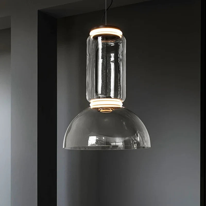 Modern Nordic Chandelier for Dining Room by Axyaa - Glass Jars Led Pendant Light