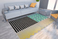 Axyaa Geometric Plaid Striped Print Carpet for Home Living Room and Bedroom Decor