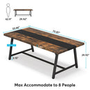 Axyaa 8-Person Wood Dining Table, 70.87" Rectangular Kitchen Table