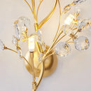 Axyaa Romantic Crystal Wall Sconce Light with Gold Metal Branches