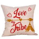 Axyaa Sweet Love Linen Cushion Cover 45x45cm Throw Pillow Case