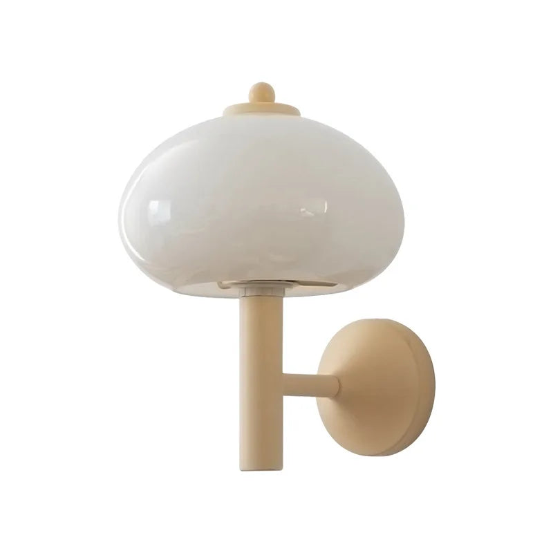 Axya Modern White Glass Mushroom Wall Lamp