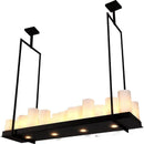 Axyaa Retro Glass Candle Chandelier LED Pendant Lamp for Kitchen, Living Room, Bar.