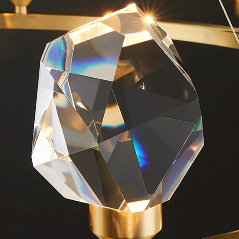Axyaa Nordic Modern Crystal Chandelier LED Pendant Lights for Home Decor