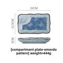 Axyaa Ceramic Dumpling Plate Set with Vinegar Dish - Grilled Meat Serving Tray