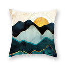 Axyaa Gold Mountains Geometric Sun Moon Cushion Cases- Home Decor Almofadas