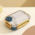 Axyaa 3-Compartment Bento Lunch Box with Fork and Spoon