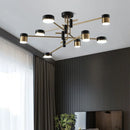 Axyaa Sputnik Chandelier Pendant Light 8-Light Three-Color Dimming Luxury Nordic Modern Lighting