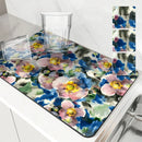 Axyaa Flower Branches Drain Mat for Kitchen and Bathroom