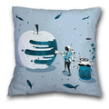Axyaa Teal Blue Astronaut Pillowcase - Sea World Theme Sofa Cover