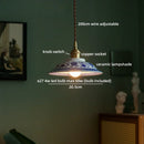 Axyaa Ceramic LED Pendant Light in White with Gold & Copper Accents