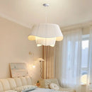 Axyaa Cream Fabric Ceiling Chandelier: Nordic Romantic Lighting for Home, Restaurant or Attic