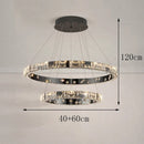 Axyaa Luxury Crystal Chandelier for Living Room & Bedroom - Indoor Pendant Lighting