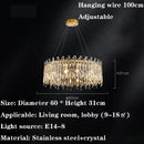 Axyaa Round Crystal LED Chandelier for Modern Living Room & Kitchen