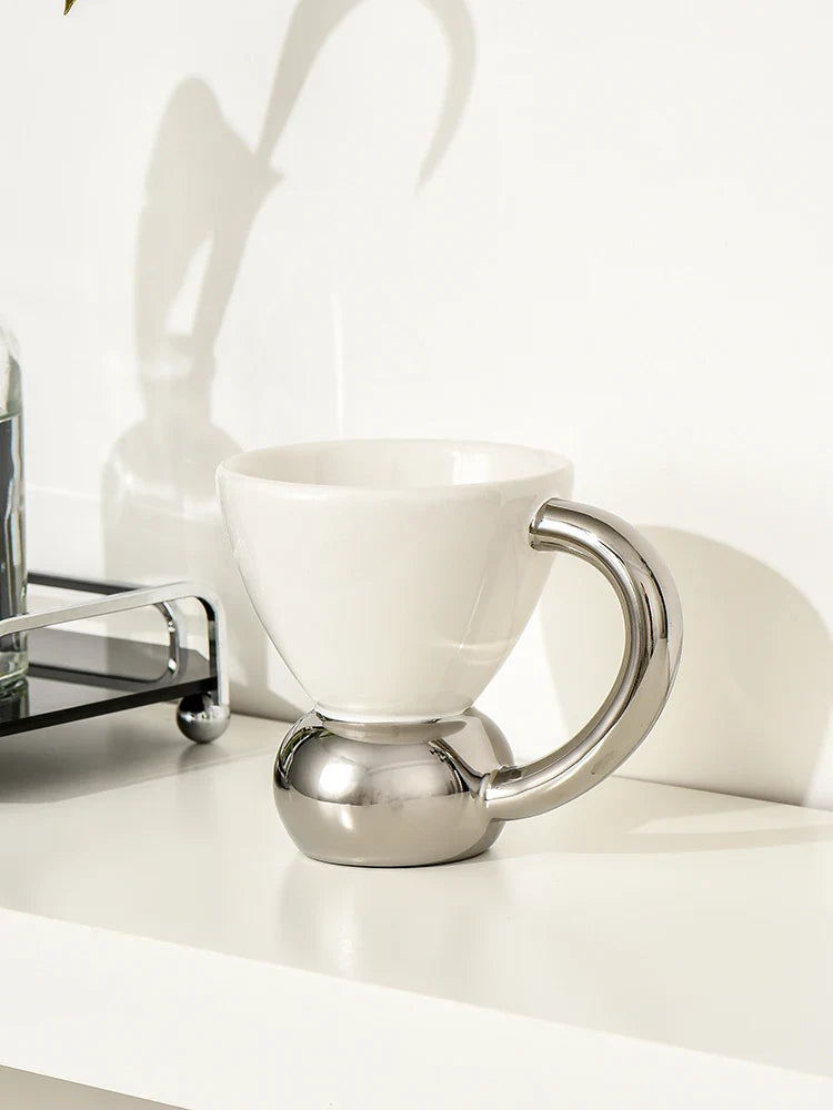 Axya Tall Ceramic Coffee Mug Set for Home, Photography Props, Luxury Drinkware