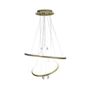 Axyaa Crystal LED Pendant Chandelier - Round Hanging Light Fixture