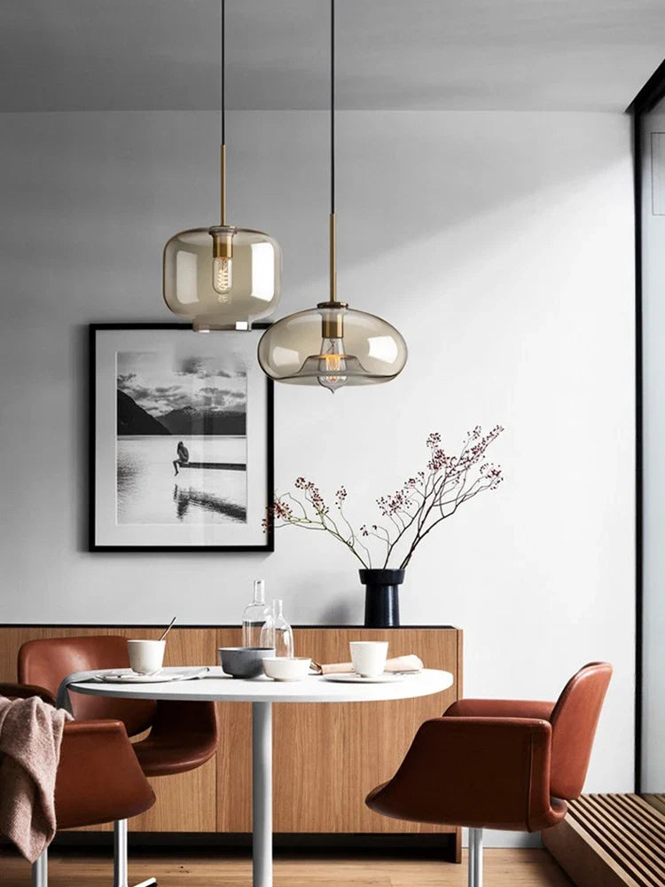 Axya Glass Chandelier: Nordic Minimalist Pendant Light for Restaurant, Bar, and Cafe