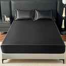 Axyaa Silk Satin King Fitted Sheet Set with Elastic Band - Soft & Silky Bed Cover