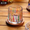 Axyaa Glass Tumbler Set with Wooden Tray, Premium Quality Whiskey Cup for Spirits