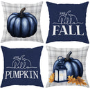 Axyaa Velvet Pumpkin Pillow Covers - Harvest Blue Gray, Thanksgiving Decor, Soft & Comfortable
