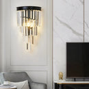 Axyaa Nordic Luxury Black Crystal Wall Lamp LED Bedroom Living Room Bedside glGenfluencer