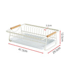 Axyaa Iron Dish Drying Rack with Drainboard for Kitchen Counter