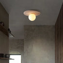 Retro Stone Art Round Wall Lamp by Axyaa - Cream Nordic Chandelier